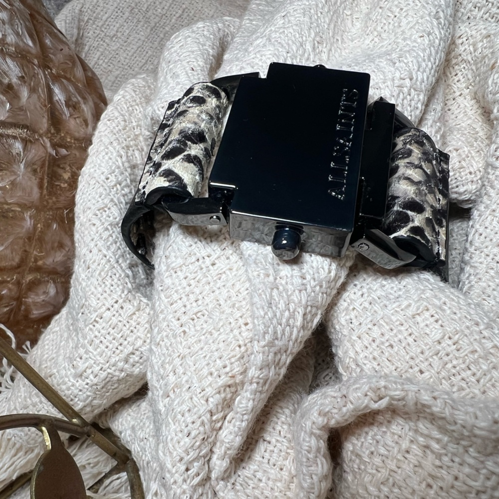All Saints Black and Cream Phython Bracelet - Picture 2 of 12
